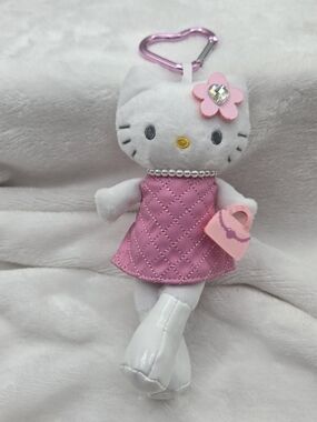 Hello Kitty Pink Plush Keychain with Purse Accessory